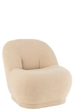 Hocker Teddy Velours Warm Beige