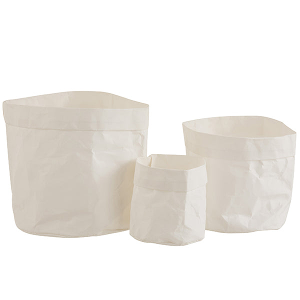 Set Von 3 Übertöpfen Wasserdichte Tasche Kraftpapier Weiß